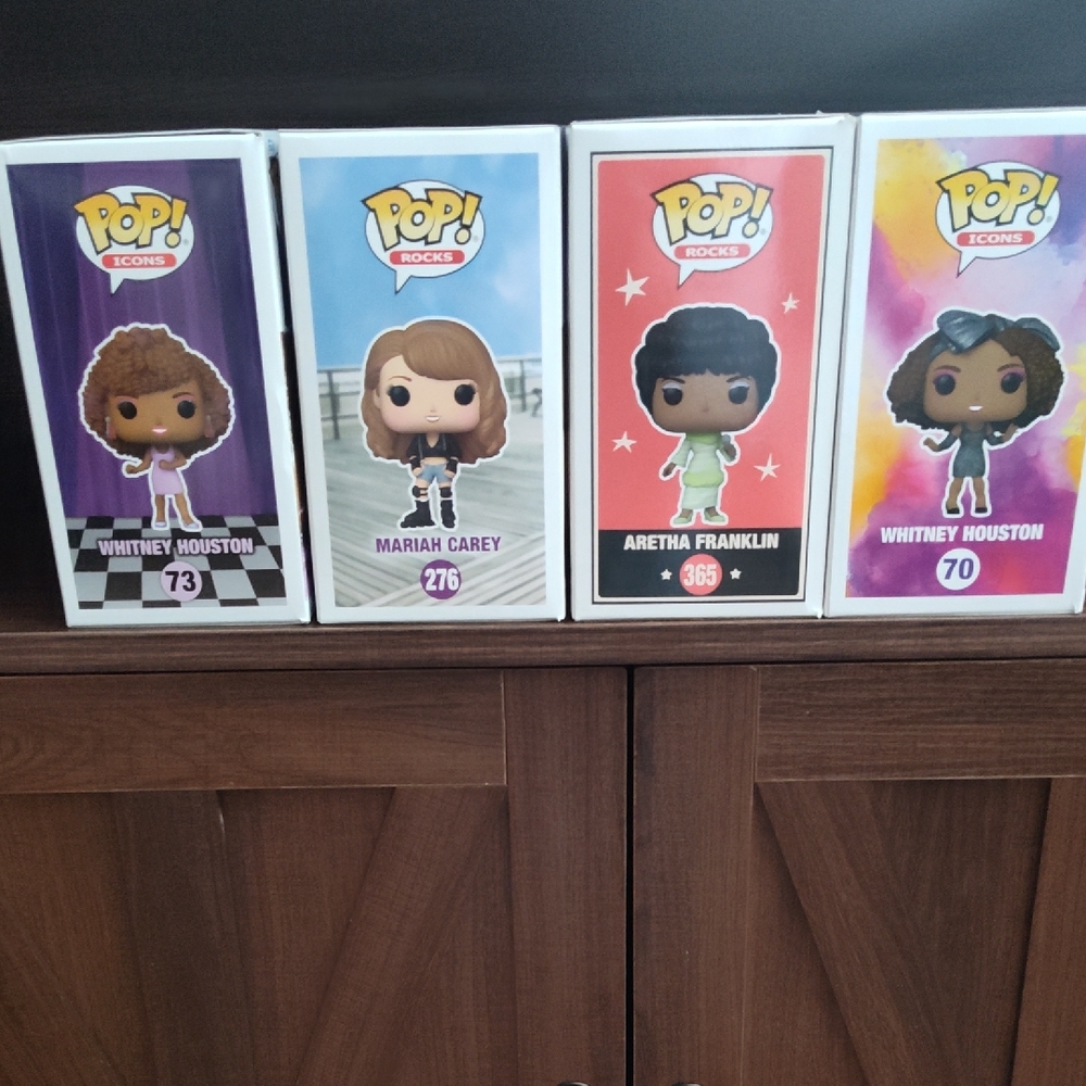 Funko Pop Icons and Rocks Figures #73, 276, 365 & 70. New In Box. Set Of 4
